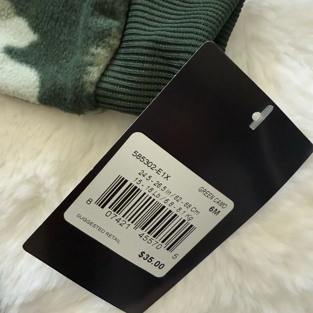 NWT Hurley Infant Fleece Camo Onesie- Green and Black